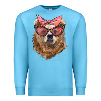 Ocean Blue mama bear with glasses and bandana Premium Sweatshirt - Artiststas