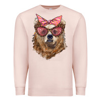 Pale Pink mama bear with glasses and bandana Premium Sweatshirt - Artiststas