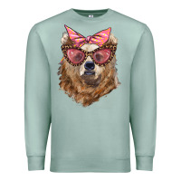 Seafoam mama bear with glasses and bandana Premium Sweatshirt - Artiststas