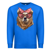 True Royal mama bear with glasses and bandana Premium Sweatshirt - Artiststas