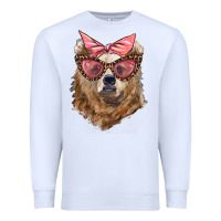 White mama bear with glasses and bandana Premium Sweatshirt - Artiststas