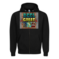 Black reel great dad Zipper Hoodie - HRA Design Shop