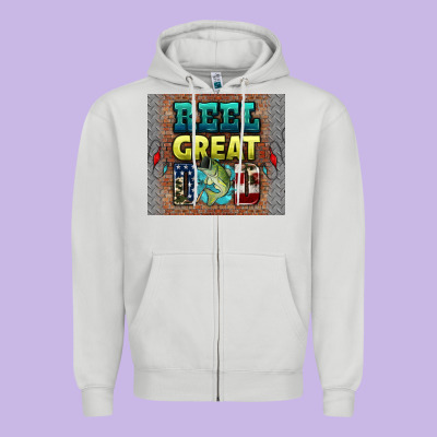 Reel Great Dad Zipper Hoodie Designed By Hra Design Shop