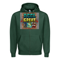Sports Green reel great dad Zipper Hoodie - HRA Design Shop