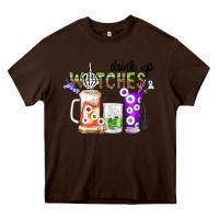 Chocolate Brown Drink Up Witches Heavy Core Tee - CowhideDigitalArt