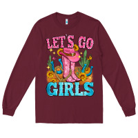 Burgundy let's go girls Long Sleeve Tee - Zillion Design Studio