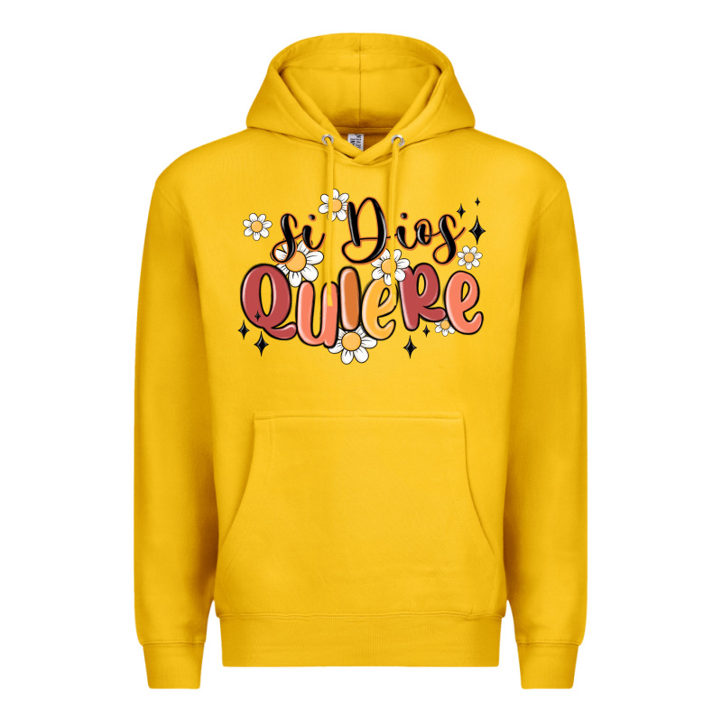 Si Dios Quiere Premium Hoodie by MaliasSmallBusiness | Teevron