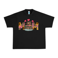 Black Mom Bear With Sunflowers Urban Heavy Tee - RanaPortraitStore