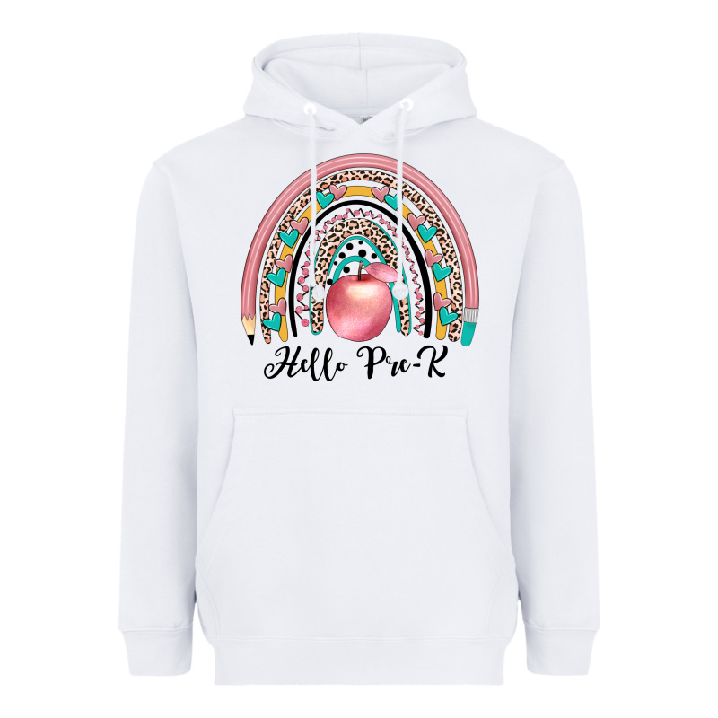Hello Pre K Heavyweight Hoodie by JahusDesignShop | Teevron