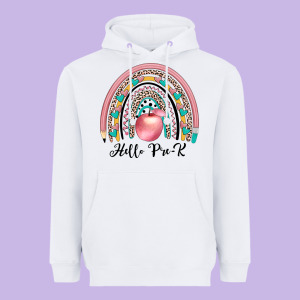 Hello Pre K Heavyweight Hoodie Designed By Jahusdesignshop
