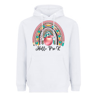 White hello pre k Heavyweight Hoodie - JahusDesignShop