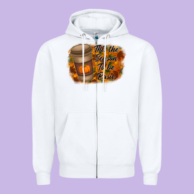 Tis The Season To Be Basic Zipper Hoodie Designed By Racoondesign