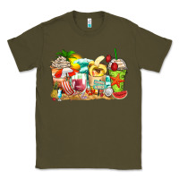 Army Green summer vibes coffee cups Classic Tee - Zillion Design Studio