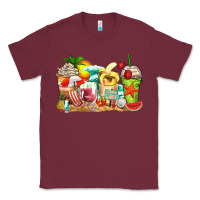 Burgundy summer vibes coffee cups Classic Tee - Zillion Design Studio