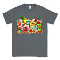 Charcoal Heather summer vibes coffee cups Classic Tee - Zillion Design Studio