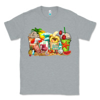 Heather Grey summer vibes coffee cups Classic Tee - Zillion Design Studio