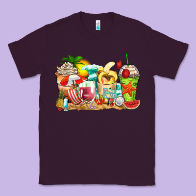 Summer Vibes Coffee Cups Classic Tee Designed By Zillion Design Studio
