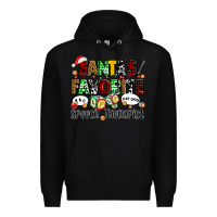 Black santas favorite speech therapist Premium Hoodie - AdoDesignShop