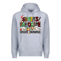 Heather Grey santas favorite speech therapist Premium Hoodie - AdoDesignShop