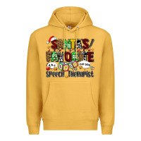 Mustard santas favorite speech therapist Premium Hoodie - AdoDesignShop