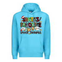 Ocean Blue santas favorite speech therapist Premium Hoodie - AdoDesignShop