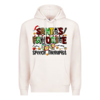 Pale Pink santas favorite speech therapist Premium Hoodie - AdoDesignShop
