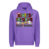 Purple santas favorite speech therapist Premium Hoodie - AdoDesignShop