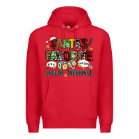 Red santas favorite speech therapist Premium Hoodie - AdoDesignShop