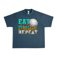 Midnight Navy eat sleep volleyball repeat Urban Heavy Tee - texasbilliewilder