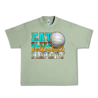 Oil Green eat sleep volleyball repeat Urban Heavy Tee - texasbilliewilder