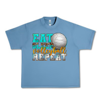 Pebble Blue eat sleep volleyball repeat Urban Heavy Tee - texasbilliewilder