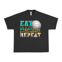 Pigment Black eat sleep volleyball repeat Urban Heavy Tee - texasbilliewilder