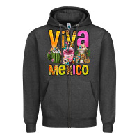 Charcoal Heather viva mexico mexican coffee cups Zipper Hoodie - FaDigitalArtStudio