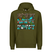 Army Green western howdy howdy howdy Premium Hoodie - NancyCooperArtShop