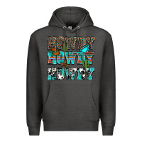 Charcoal Heather western howdy howdy howdy Premium Hoodie - NancyCooperArtShop