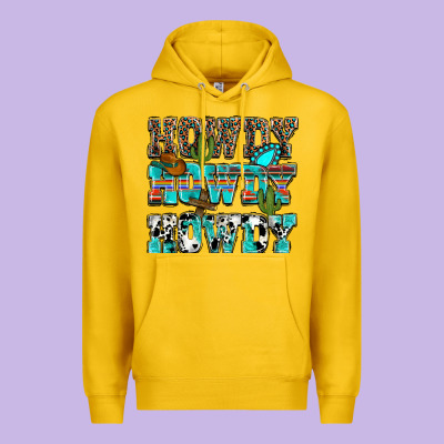Western Howdy Howdy Howdy Premium Hoodie Designed By Nancycooperartshop