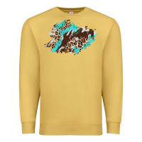 Antique Gold cowhide leopard turquoise patch Premium Sweatshirt - AdoDesignShop