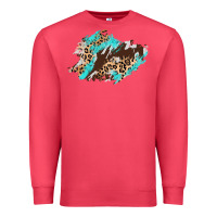Cardinal cowhide leopard turquoise patch Premium Sweatshirt - AdoDesignShop