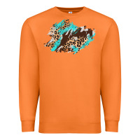 Carrot cowhide leopard turquoise patch Premium Sweatshirt - AdoDesignShop