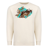 Sandshell cowhide leopard turquoise patch Premium Sweatshirt - AdoDesignShop
