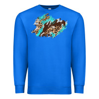 True Royal cowhide leopard turquoise patch Premium Sweatshirt - AdoDesignShop