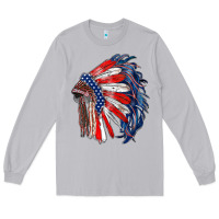 Moon Dust american flag indian headdress Long Sleeve Tee - RanaPortraitStore