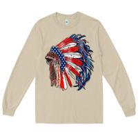 Mushroom american flag indian headdress Long Sleeve Tee - RanaPortraitStore