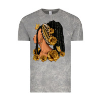 Cloud Rock Gold roses afro woman Vintage Tee - RanaPortraitStore
