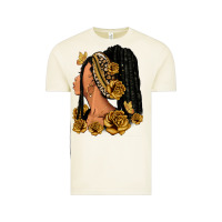 Vintage Arctic Gold roses afro woman Vintage Tee - RanaPortraitStore