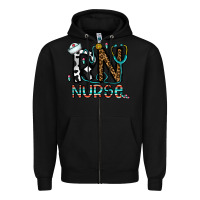 Black rn nurse Zipper Hoodie - CowhideDigitalArt