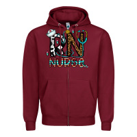 Burgundy rn nurse Zipper Hoodie - CowhideDigitalArt