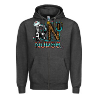 Charcoal Heather rn nurse Zipper Hoodie - CowhideDigitalArt