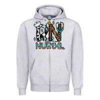 Heather Grey rn nurse Zipper Hoodie - CowhideDigitalArt