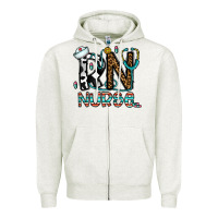 Oatmeal Heather rn nurse Zipper Hoodie - CowhideDigitalArt
